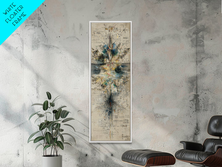Architectural Geometry Abstract Wall Art, Blueprint Style Canvas Print, Modern Minimalist Office Decor, Statement Gift For Him