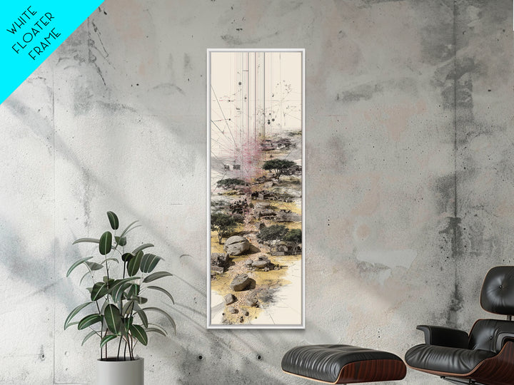 Minimal Acacia Savanna Abstract Landscape Wall Art, African Safari Print, Earth Tone Modern Canvas Decor, Unique Office Decor