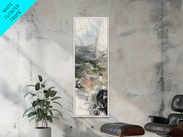 Misty African Valley Abstract Landscape Canvas Print, Acacia Tree Wall Decor, Neutral Earth Tone Art, Modern Office Decor