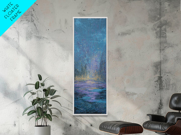 Blue Rainy Ocean Horizon Canvas Print, Dreamy Abstract Seascape, Coastal Bedroom Wall Decor, Modern Home Decor Gift For Her