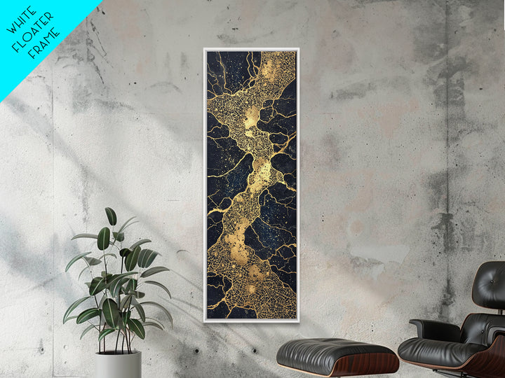 Black And Gold River Veins Wall Art, Abstract Geometric Texture, Luxury Canvas Decor, Modern Office Decor, Statement Gift
