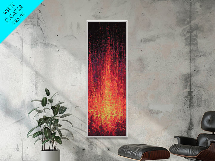 Blazing Red Orange Firefall Abstract Wall Art, African Inspired Canvas Print, Modern Black Decor, Statement Home Decor Gift
