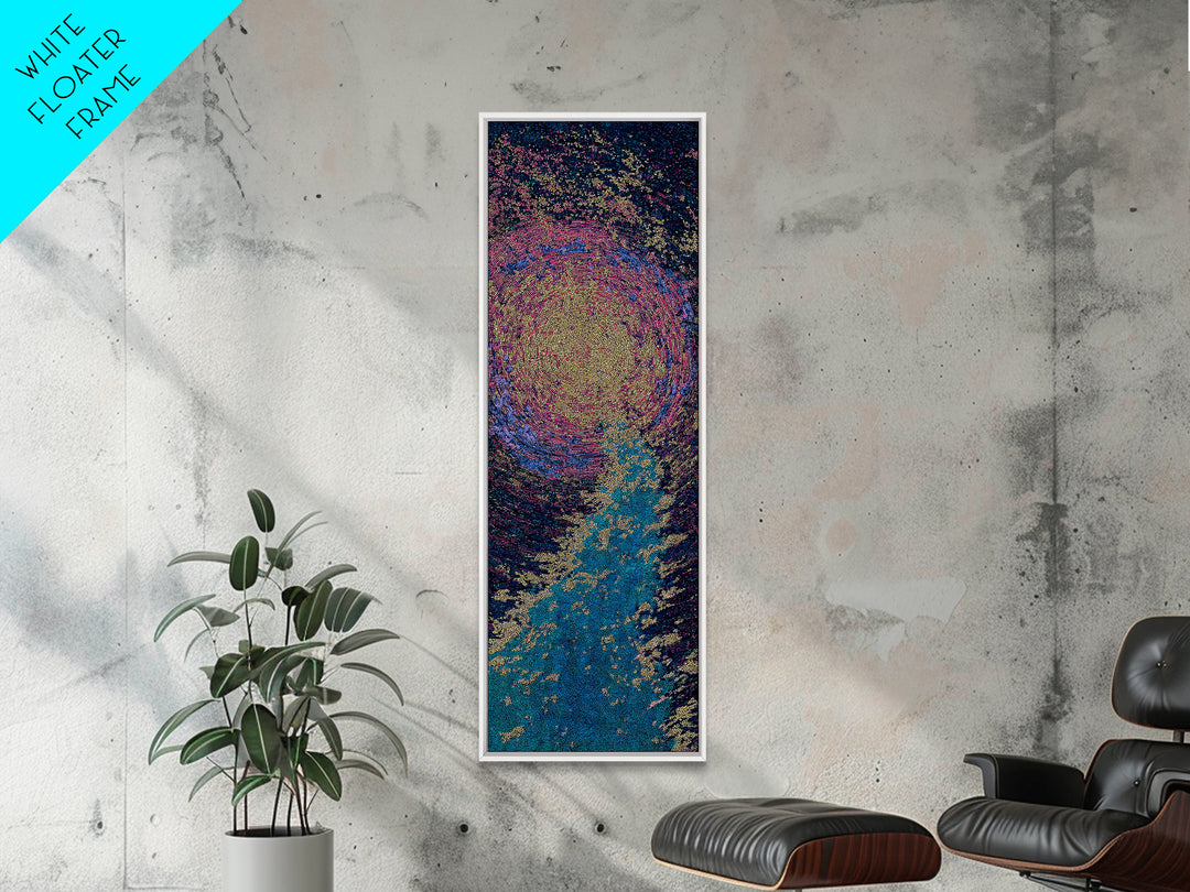 Vibrant Abstract African Portrait With Blue Gold Texture, Canvas Print, Afrocentric Wall Art, Modern Black Beauty Decor Gift