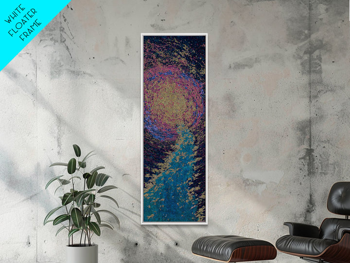 Vibrant Abstract African Portrait With Blue Gold Texture, Canvas Print, Afrocentric Wall Art, Modern Black Beauty Decor Gift