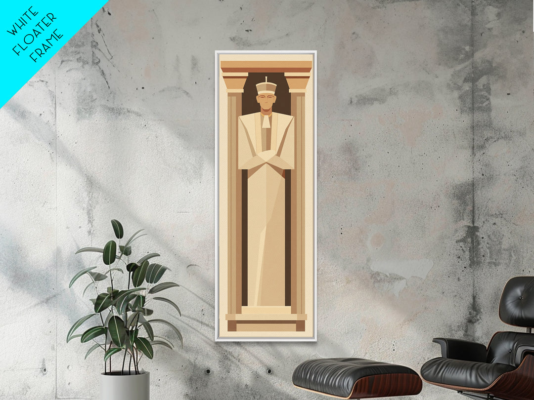 Minimal Egyptian Pharaoh Wall Art, African Egyptian Art Print, Neutral Beige Museum Poster For Elegant Office Decor Home Gift