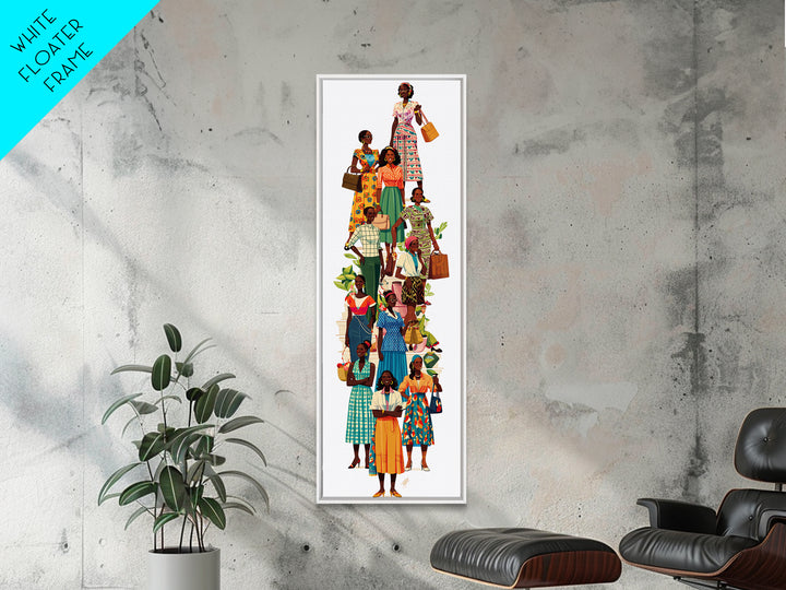 Stylish African Women Fashion Wall Art, Colorful Ankara Dresses Black Girl Magic Decor, Afrocentric Feminine Canvas Print