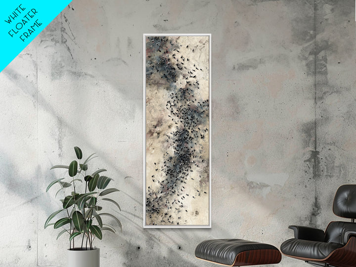 Aerial African Herd Migration In Soft Neutral Sands Wall Art, Abstract Safari Landscape, Earth Tone Modern Living Room Decor