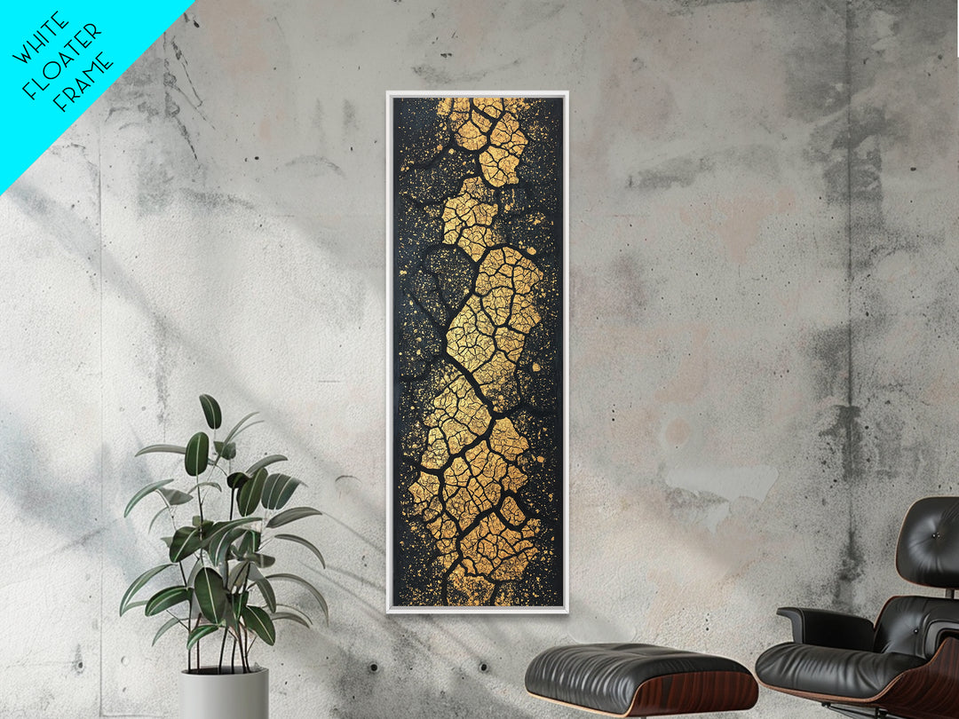 Gold Cracked Earth African Wall Art, Abstract Texture Canvas Print, Black And Gold Design, Modern Statement Home Decor Gift