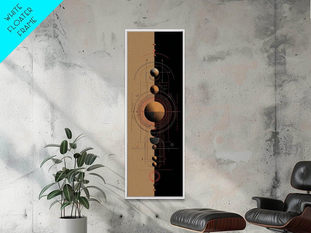 Terracotta Planetary Alignment Wall Art, Abstract Geometric Space Decor, Burnt Orange Modern Canvas Print, Office Gift For Him
