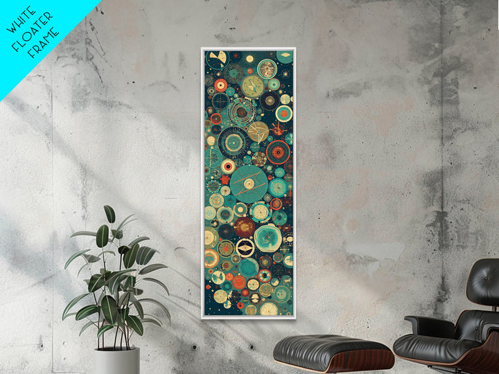Abstract Celestial Circles And Cosmic Charts Wall Art, Modern African Inspired Decor, Geometric Canvas Print, Office Gift