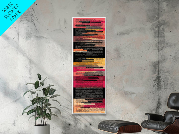 Layered Red Black Text Collage Abstract, Canvas Print, Modern Wall Art, Afrocentric Decor, Contemporary Office Decor Gift