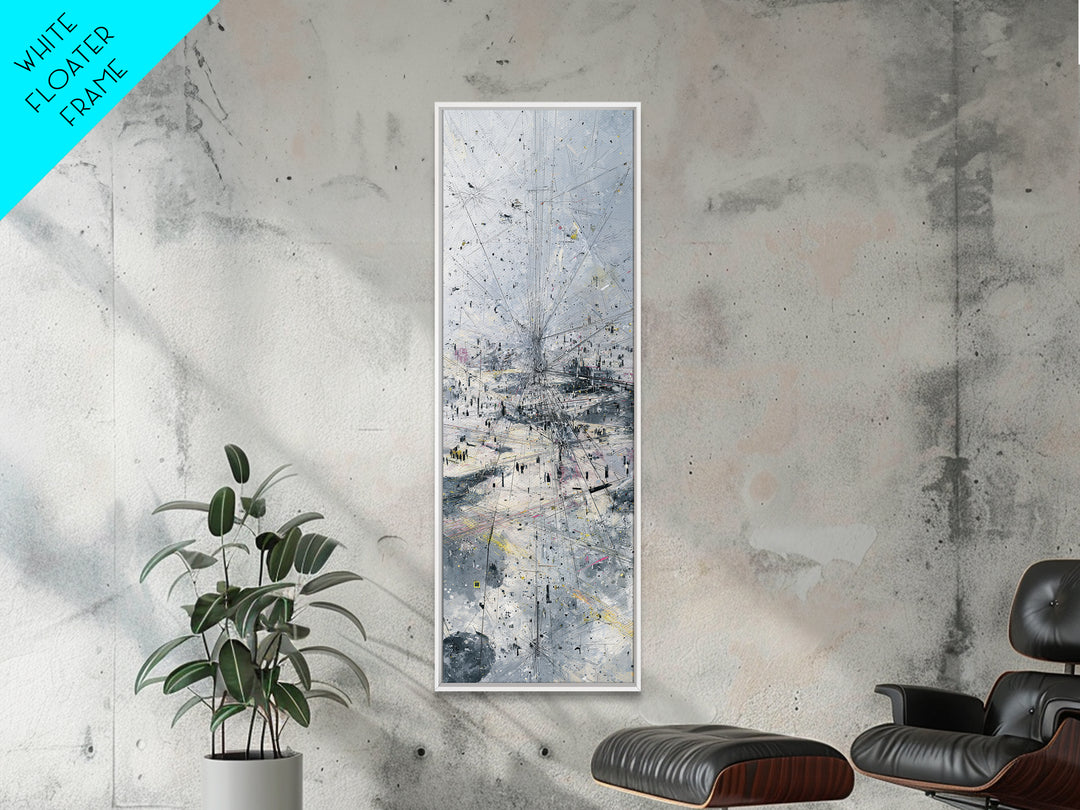 Misty Abstract Urban Winter Canvas Print, Contemporary African Art, Minimalist Grey Wall Decor, Modern Office Statement Art