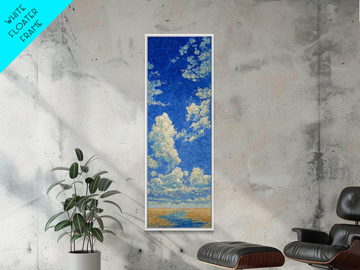 Swirling Blue Cloudscape Canvas Print, African Landscape Art, Dreamy Wall Art, Bohemian Decor For Living Room And Bedroom