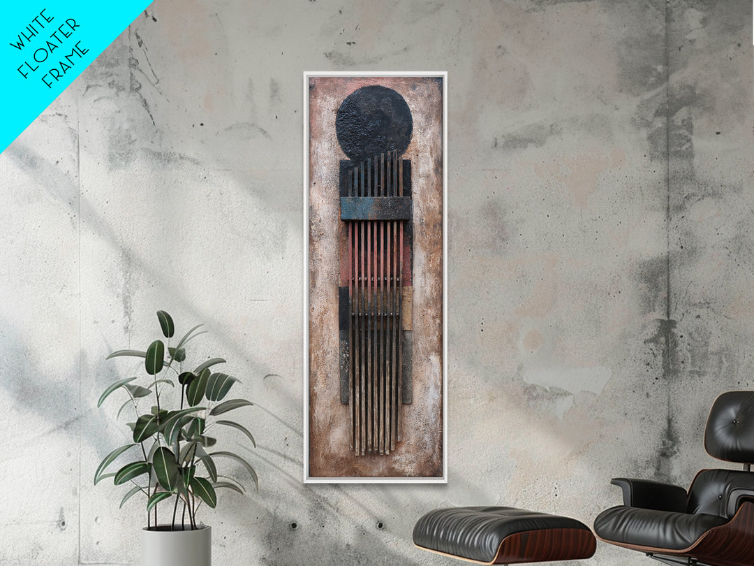 Rustic African Kalimba Framed Canvas Print, Tribal Music Wall Decor, African Artwork, Ethnic Home Decor, Textured Art Print