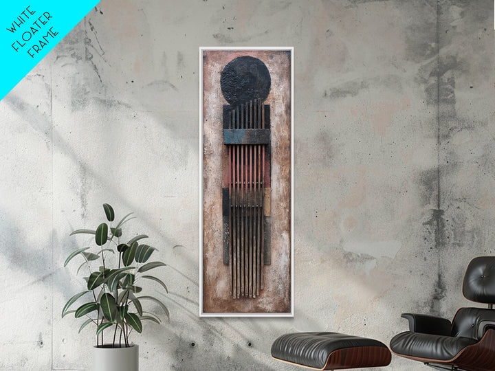 Rustic African Kalimba Framed Canvas Print, Tribal Music Wall Decor, African Artwork, Ethnic Home Decor, Textured Art Print