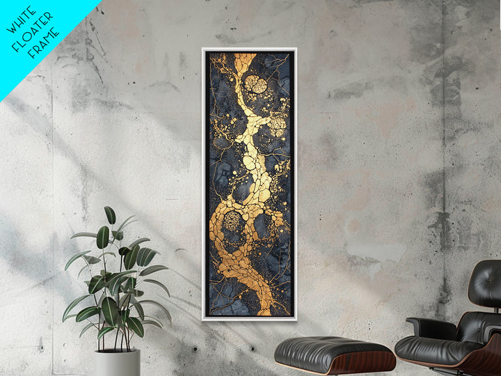 Black Marble Gold Vein Abstract Wall Art, Kintsugi Style Canvas Print, Luxury Modern Decor, Earth Tone Statement Art, Bold Home Decor