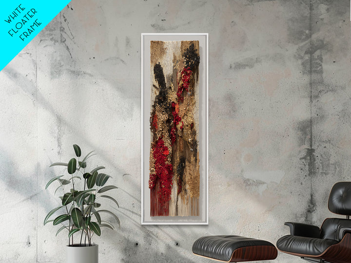 Textured Woven Figure Wall Art, African Fabric Tapestry Decor, Abstract Ethnic Textile Art, Bohemian Home Decor Gift For Her