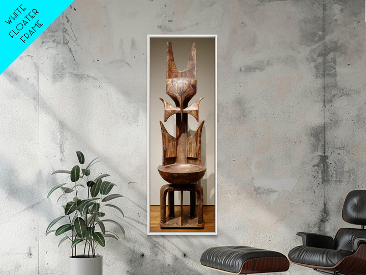 Rustic African Tribal Throne Sculpture Wall Art, African Wood Statue, African Carved Decor, Cultural Home Decor, Unique Gift