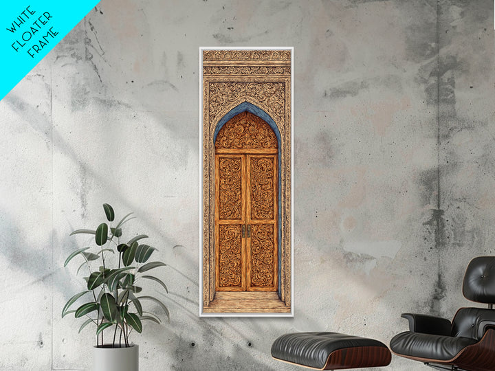 Ornate Arched African Doorway In Blue And Gold Wall Art, Moroccan Travel, African Home Decor, Cultural Wall Decor Gift, Statement Piece
