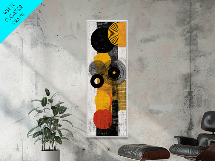 Black Gold And Orange Abstract Circles Canvas Print, Geometric African Inspired Wall Decor, Modern Boho Office Home Decor Gift