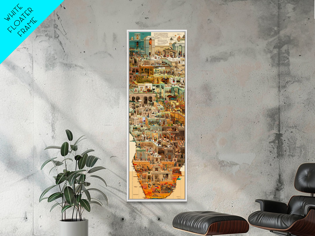 Ancient Egyptian City Collage Wall Art, African Culture Art Print, Historic Temple Poster, Travel Inspired Home Decor, Gallery Art
