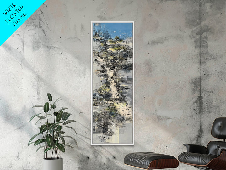 Blue Gray Abstract Pathway Canvas Print, Modern Landscape Wall Art, Textured Art Print, Minimalist Office Decor, Home Decor