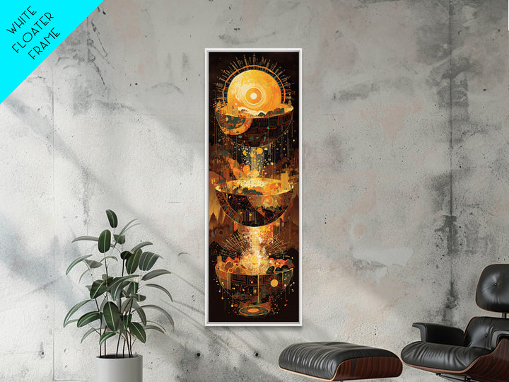 Glowing Solar City And Floating Worlds Canvas Print, Afrofuturism Decor, African Inspired Abstract, Modern Black Art, Statement Wall Decor