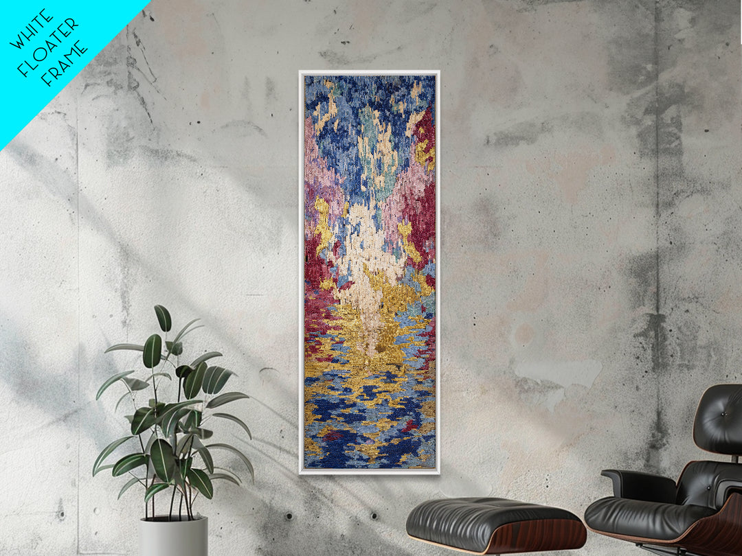 Colorful Abstract Water Reflection Wall Art, Modern African Inspired Decor, Textured Canvas Style, Dreamy Living Room Art