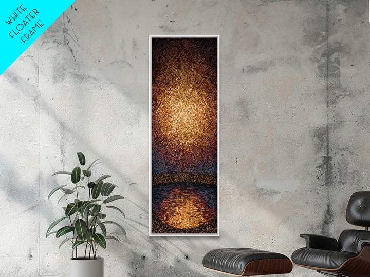 Radiant Golden Pear Light Over Water Wall Art, African Inspired Abstract Painting, Dreamy Wall Decor, Luxury Canvas Gift