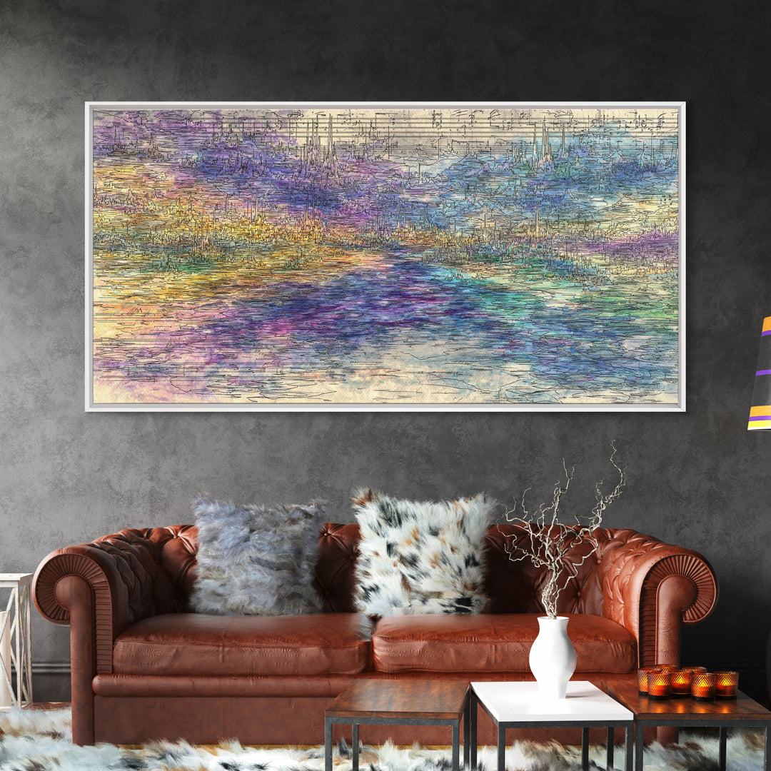 Pastel Abstract River Landscape Wall Art, Modern African Inspired Canvas Print, Dreamy Large Decor Art For Living Room Decor