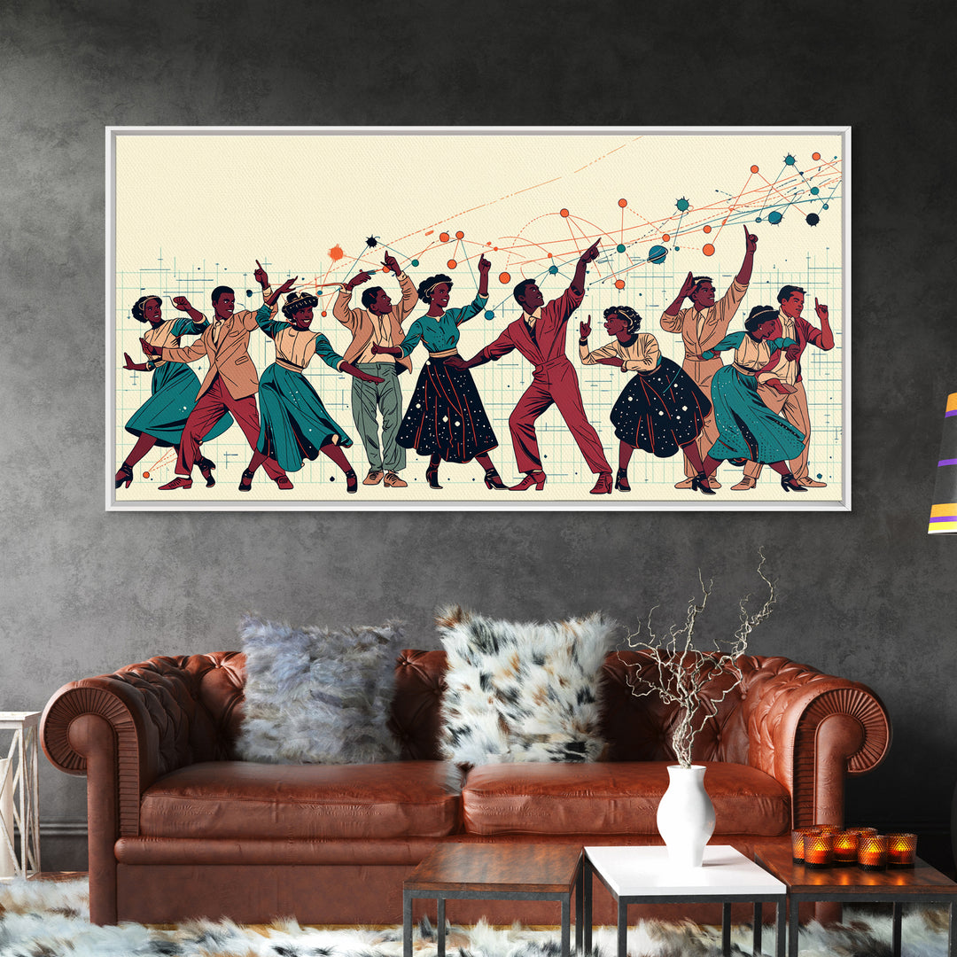 Joyful African Dancers Celebration Wall Art, Afrocentric Art, Black Culture Art, Colorful Modern Decor, Music Party Gift
