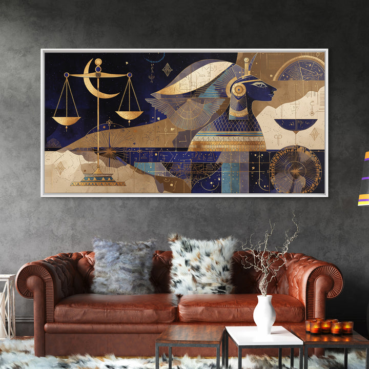 Egyptian Goddess With Scales Canvas Print, African Egyptian Art, Ancient African Art, Cultural Wall Art, Spiritual Decor Gift