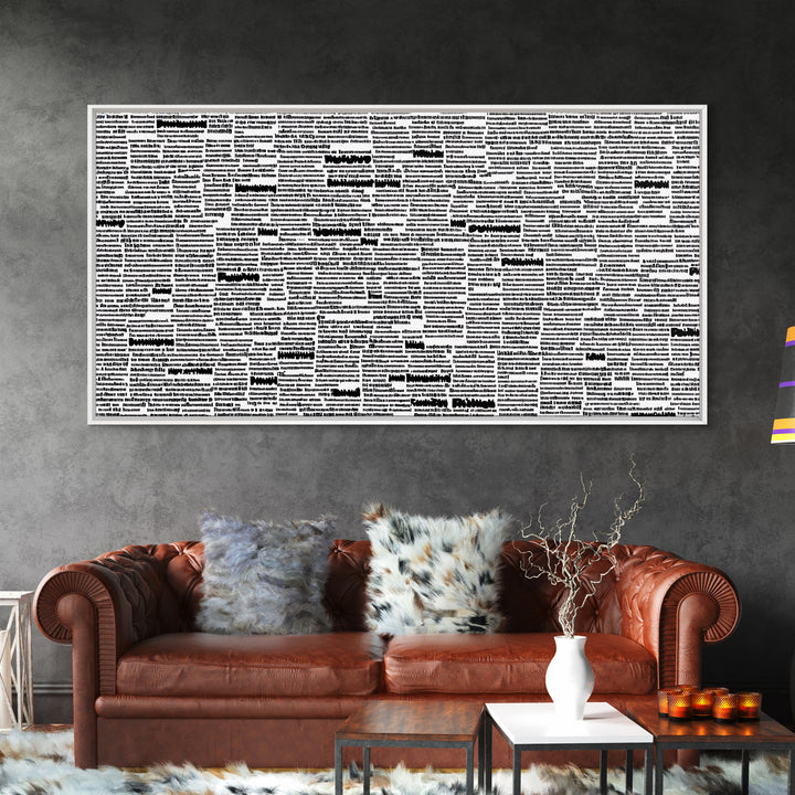 Black White Typographic Africa Map Wall Art, Modern African Art Print, Afrocentric Office Decor, Cultural Statement Piece