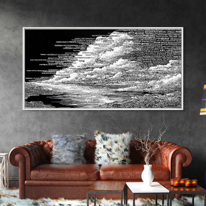 Black White Textured Seascape Wall Art, Abstract African Art Print, Minimalist Office Decor, Modern Landscape Home Decor