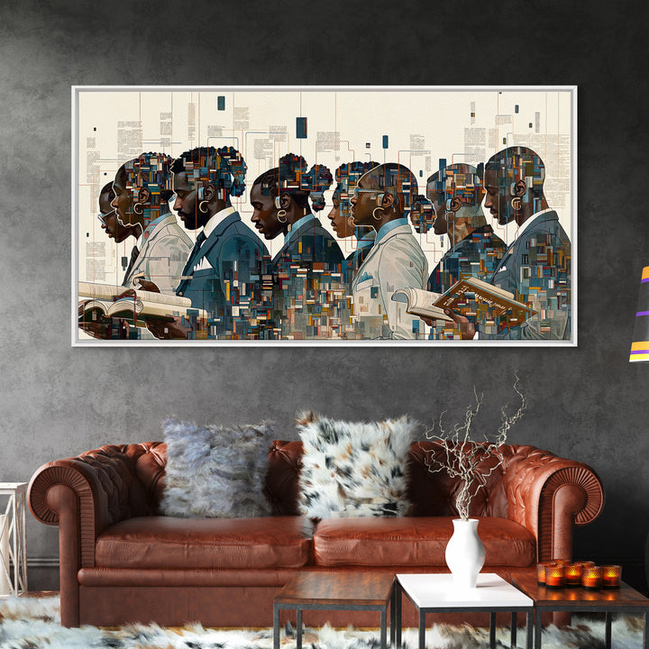 Black Scholars In Geometric Profile Wall Art, African American Art, Modern Black Culture Art, Office Decor, Afrocentric Prints