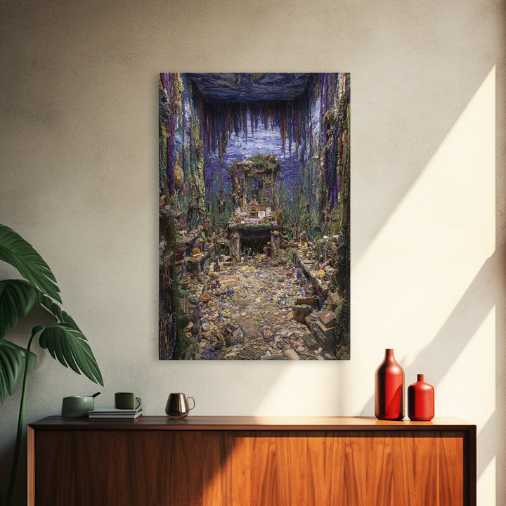 Mystic Jungle Shrine Room With Vines Wall Art, Afrocentric Decor, Spiritual Wall Decor, Bohemian Home Decor Gift, Statement Piece