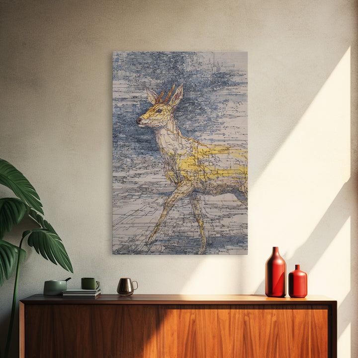 Minimalist Antelope Line Drawing Canvas Print, African Animal Art, Safari Decor, Neutral Wildlife Wall Art, Nature Art Gift