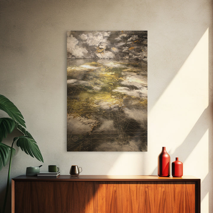 Atmospheric Gold Cloudscape Wall Art, Abstract African Art, Earth Tone Wall Art, Luxury Canvas Print, Modern Home Decor Gift
