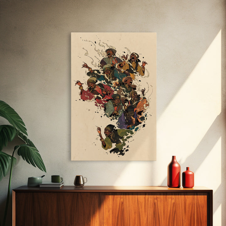 Africa Map Of Joyful Singing Women, Wall Art, African Women Art, Black Girl Magic Poster, Afrocentric Culture Decor Gift