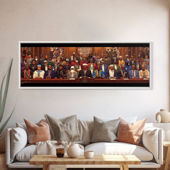 Pan African Assembly Of Leaders Wall Art, African American Art, Black Culture Art, Cultural Wall Decor, Juneteenth Art Gift