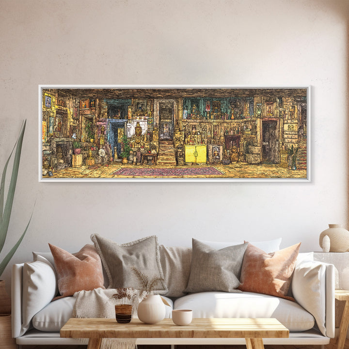 Rustic Artist Studio Interior Wall Art, Bohemian Home Decor, Gallery Wall Art Prints, Unique Living Room Canvas Print, Housewarming Gift
