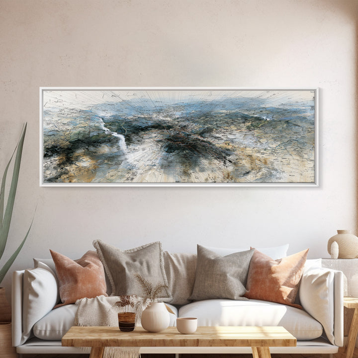 Vast African Landscape With River Canvas Print, Serengeti Wall Art, Earth Tone Abstract Art, Nature Scene Decor For Home