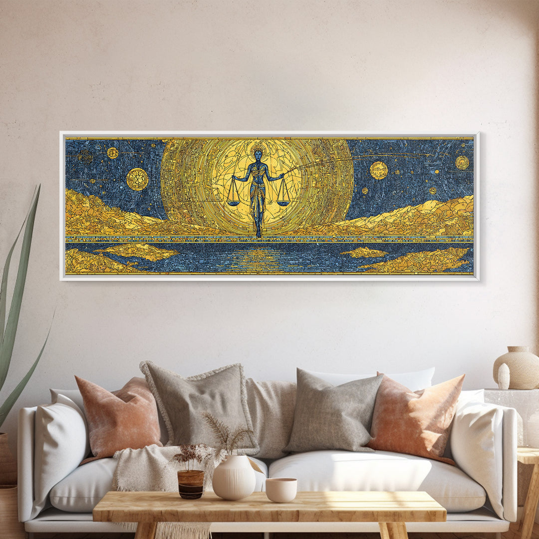 Golden Egyptian Goddess With Scales Wall Art, Ancient African Art, Black And Gold Desert Decor, Spiritual Cultural Wall Decor Gift