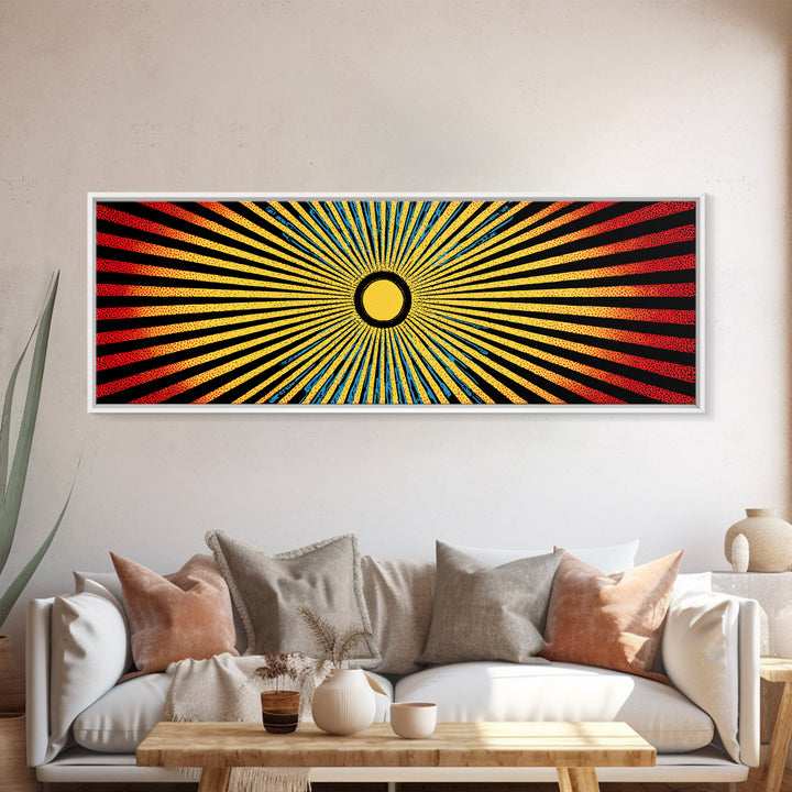 Radiant African Sunburst Abstract Wall Art, Colorful African Art Decor, Tribal Patterns, Modern Afrocentric Canvas Print