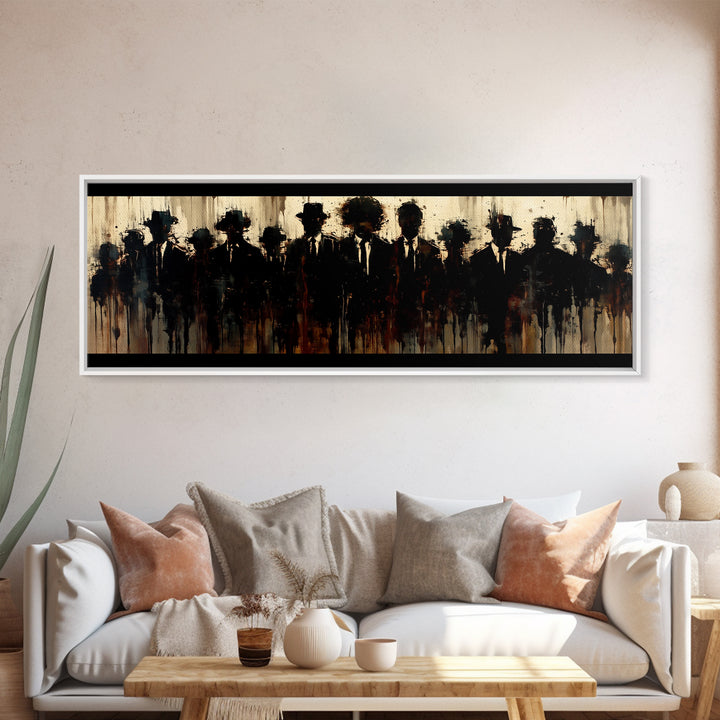 Shadowed Men In Suits Wall Art, Black Man Portrait, Urban Wall Art, Modern Black Art, Office Decor, Statement Gallery Decor