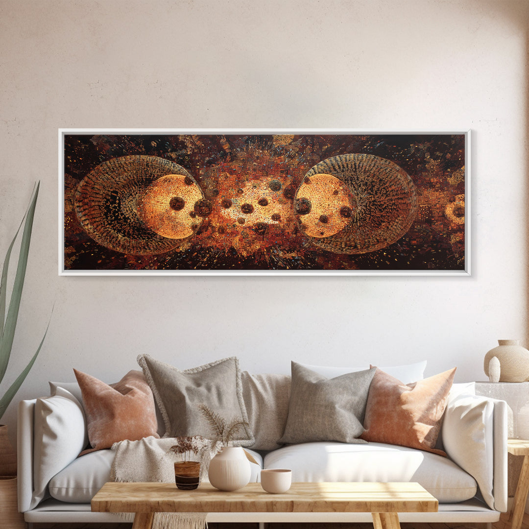 Glowing Hedgehog Spirits Canvas Print, Animal Wall Art, Black And Gold Art, Mystical Wall Art, Nature Scene Art, Unique Decor