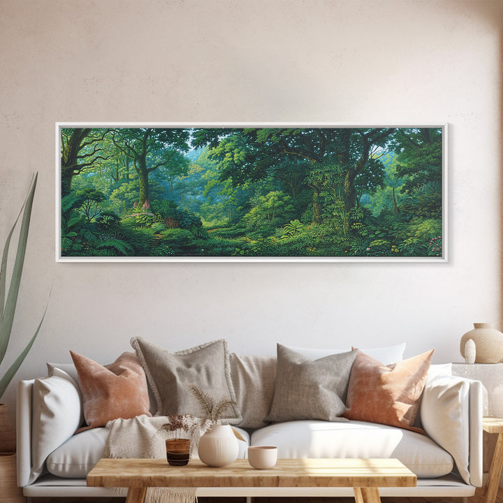 Verdant Tropical Canopy Forest Canvas Print, Lush Green Nature Wall Art, Jungle Landscape Decor, Unique Home Decor Gift Idea