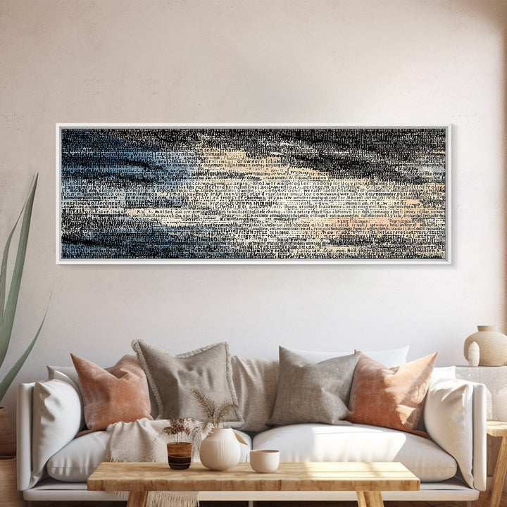Soft Textured Horizon Abstract Wall Art, Beige Blue Canvas Print, Minimalist Landscape Art, Modern Home Decor, Dreamy Wall Art