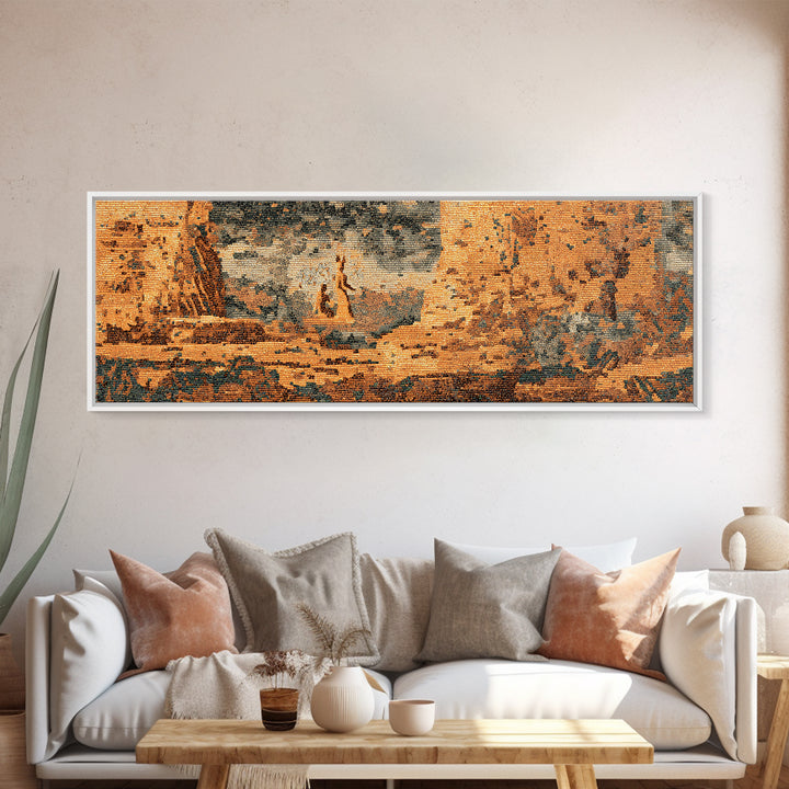 Burnt Orange Desert Canyon Landscape Canvas Print, African Safari Art, Nature Scene Art, Earth Tone Wall Art Decor, Large Decor Art