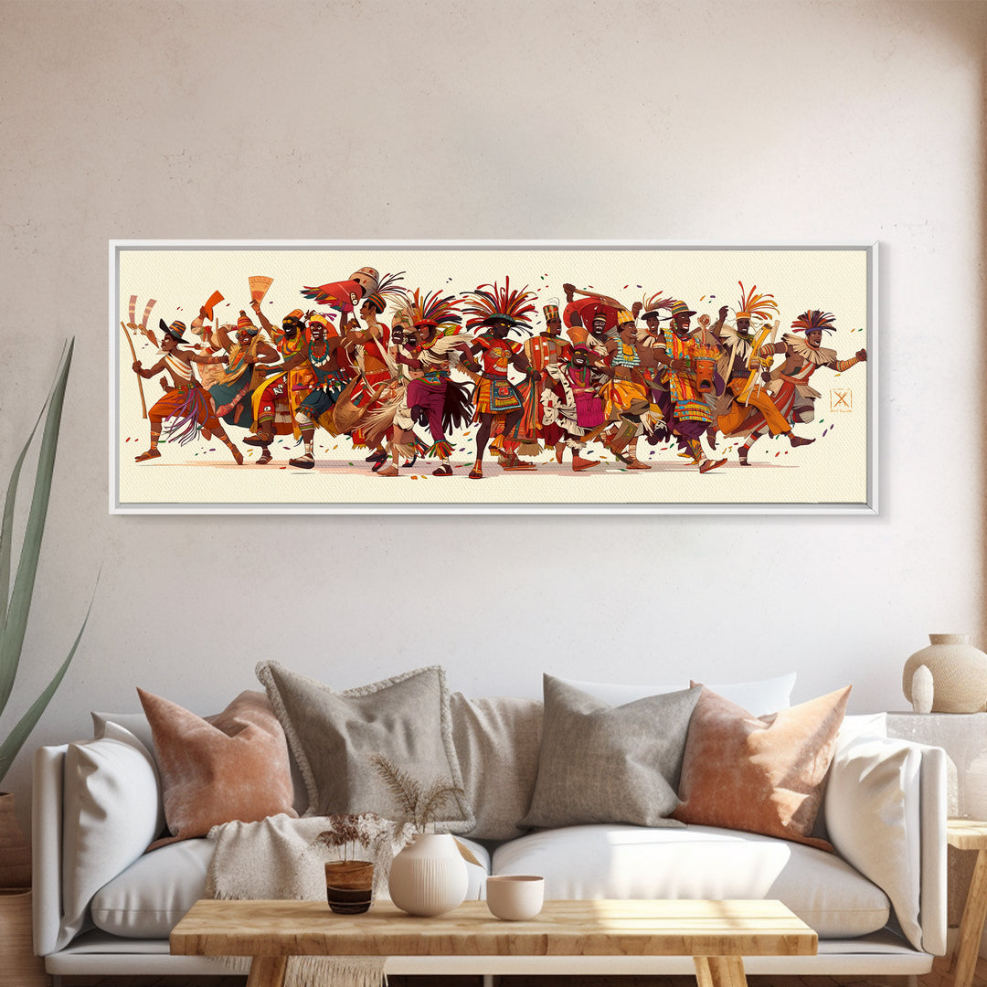 Colorful African Celebration Dancers In Traditional Dress Wall Art, African Women Art, Afrocentric Prints, Cultural Wall Decor